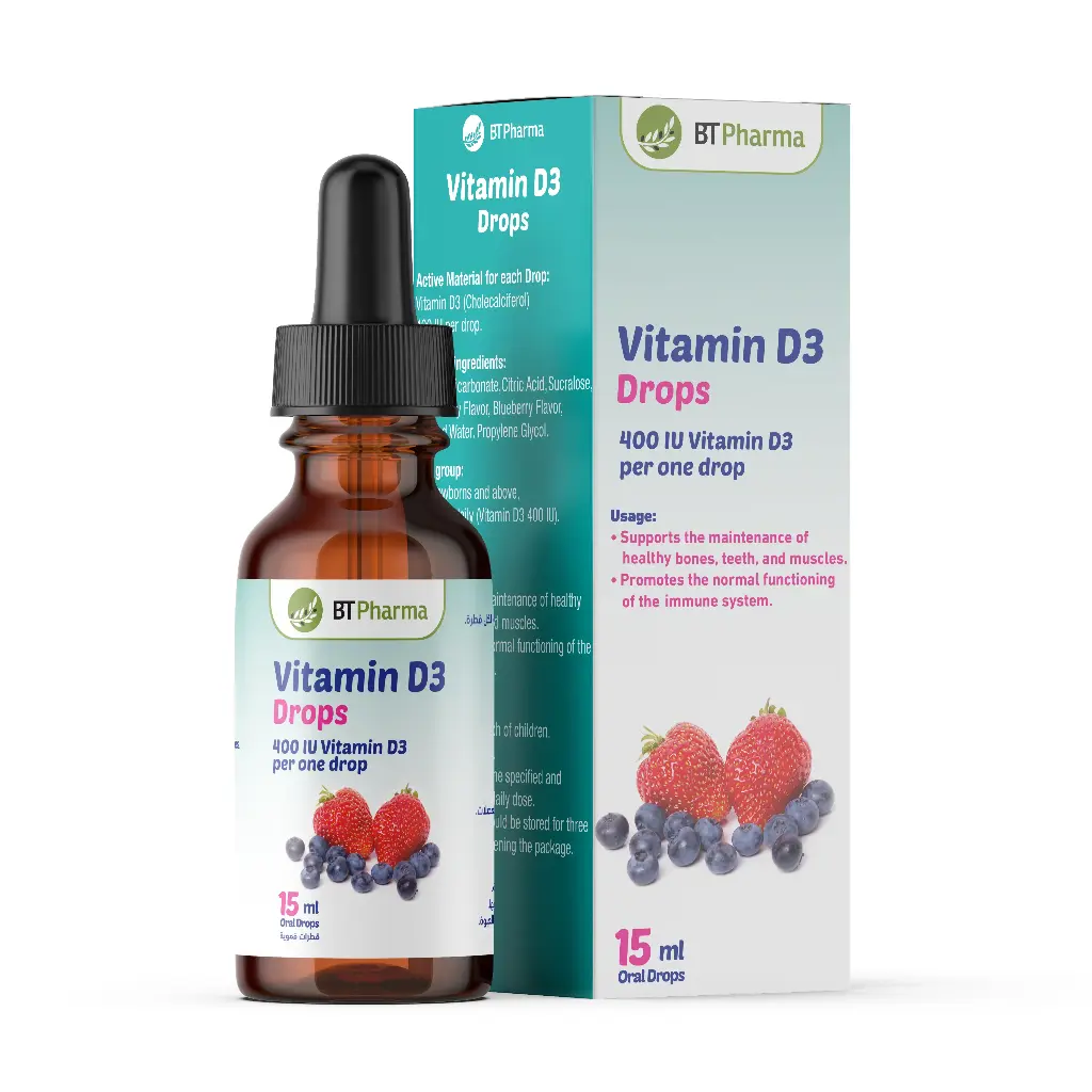 BTPharma Vitamin D3 drops (400 IU) – 15ml