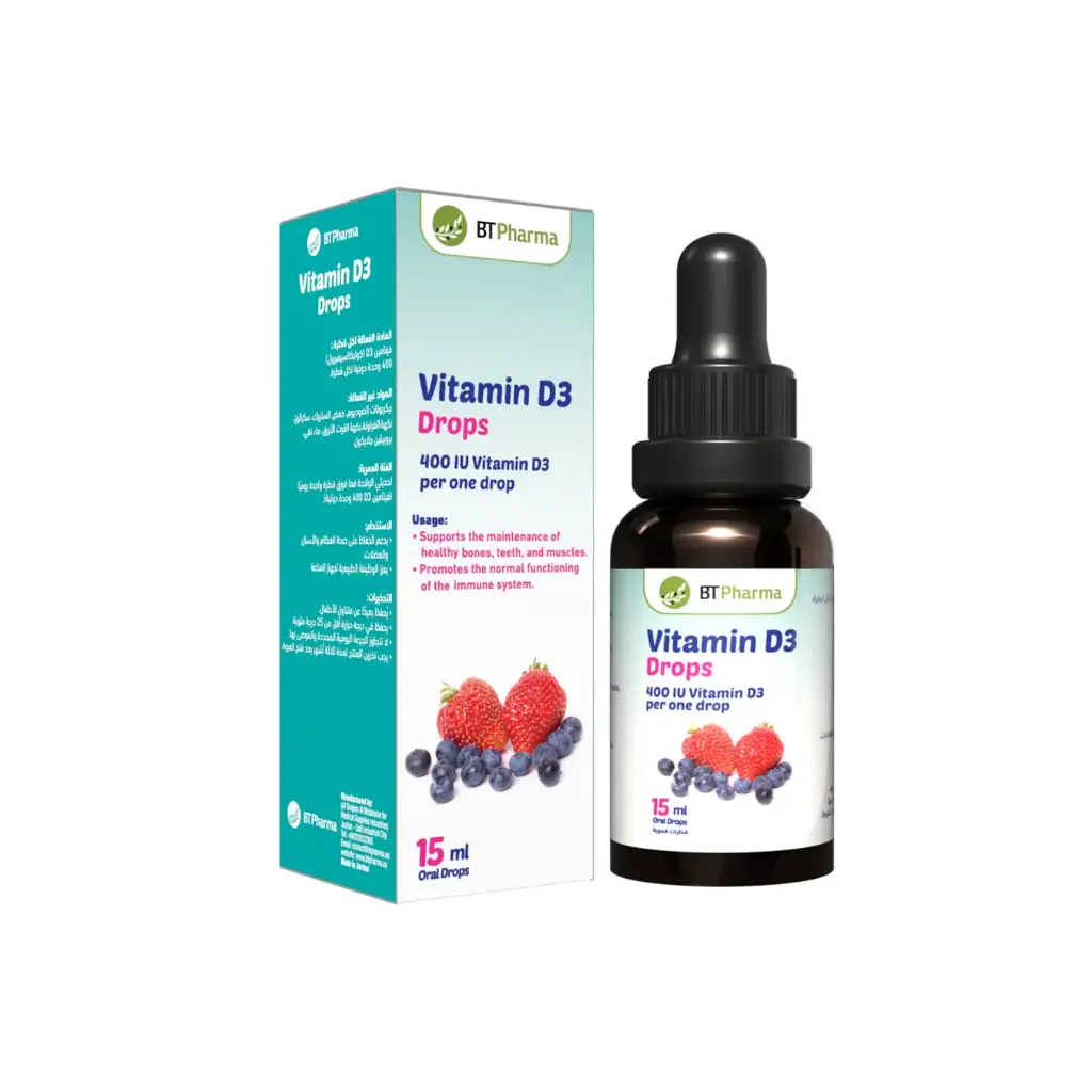 BTPharma Vitamin D3 drops (400 IU) – 15ml
