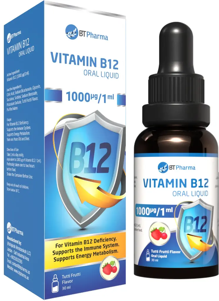 BT Pharma Vitamin B12 Liquid (1000mcg/1ml) - 30ml