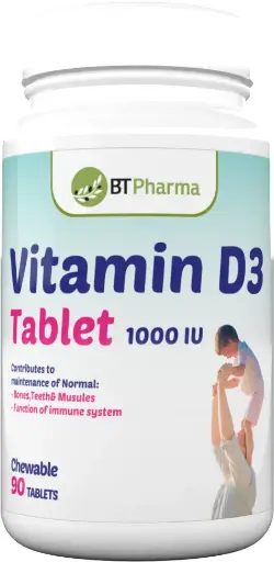 [FP020] BTPharma Vitamin D3 Tablet 1000IU (90 Tab.)